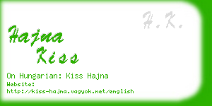 hajna kiss business card